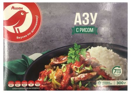 Готовое блюдо Азу с рисом АШАН Красная птица замороженное, 300 г